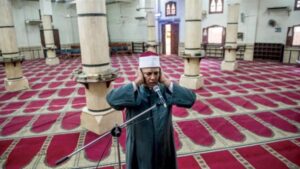 The muezzin is calling the call to prayer